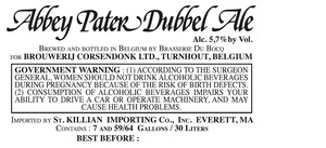 Brasserie Du Bocq Abbey Pater Dubbel Ale September 2014