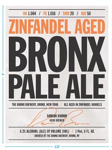 The Bronx Brewery Zinfandel Aged Bronx Pale Ale September 2014
