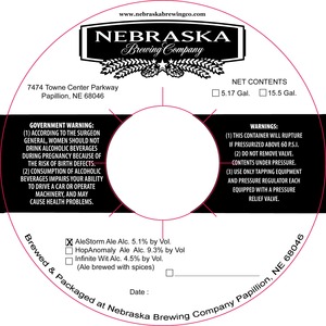 Nebraska Brewing Company Ale Storm