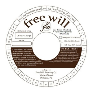 Free Will Mango Wheat Ale October 2014