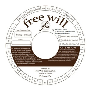 Free Will Key Lime Lambic September 2014