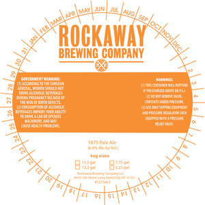 Rockaway Brewing Company 1875 Pale Ale September 2014