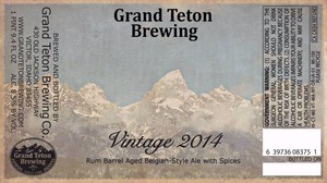 Grand Teton Brewing Company Vintage 2014 September 2014