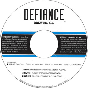 Defiance Brewing Co. Willy Nilly