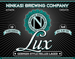Ninkasi Brewing Company Lux German-style Helles Lager September 2014