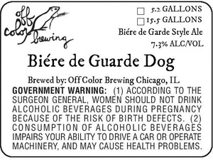 Off Color Brewing BiÉre De Guarde Dog