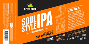 Green Flash Brewing Company Soul Style IPA September 2014