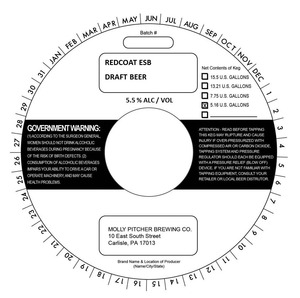 Molly Pitcher Brewing Company Redcoat Esb