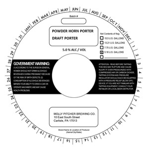 Molly Pitcher Brewing Company Powder Horn Porter