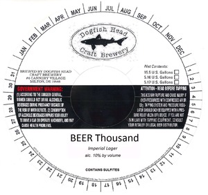 Dogfish Head Craft Brewery, Inc. Beer Thousand October 2014
