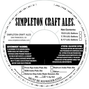 Simpleton Craft Ales First Rye