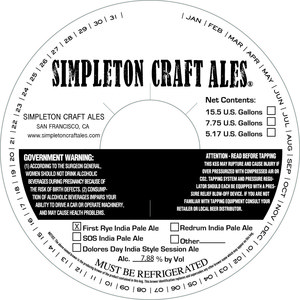 Simpleton Craft Ales First Rye September 2014