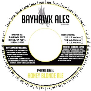 Bayhawk Ales, Inc. Private Label Honey Blonde October 2014