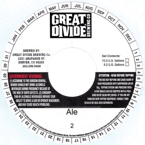 Great Divide Brewing Company Ale 2 October 2014