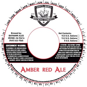 Santa Maria Brewing Company Amber Red October 2014