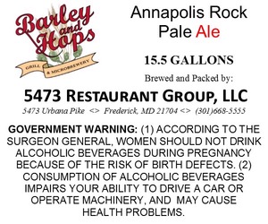 Annapolis Rocks Pale Ale October 2014