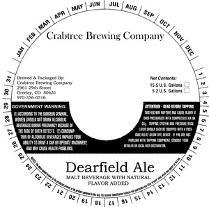 Crabtree Brewing Company Dearfield Ale October 2014