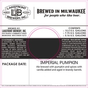 Lakefront Brewery, Inc Imperial Pumpkin