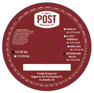The Post Brewing Company Meathooks Dark Mild Ale October 2014