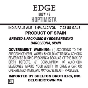 Edge Brewing Hoptimista October 2014