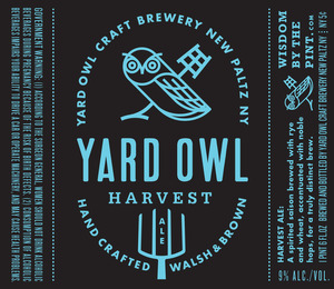 Yard Owl Craft Brewey Harvest Ale
