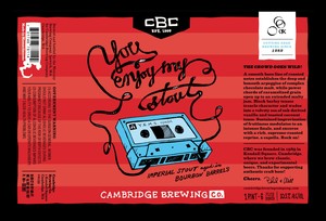 Cambridge Brewing Company You Enjoy My Stout October 2014