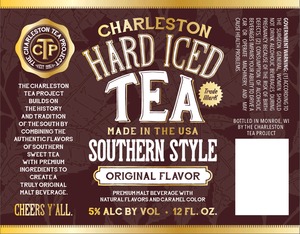 Charleston Hard Iced Tea Original Flavor October 2014