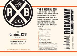 Rockaway Brewing Company Original Esb October 2014