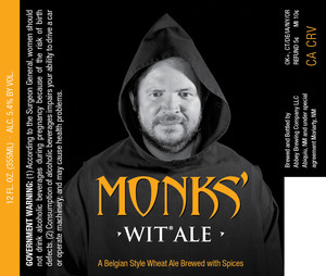 Abbey Brewing Company Monks' Wit Ale October 2014