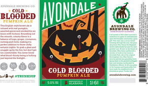 Avondale Brewing Co Cold Blooded Pumpkin Ale October 2014
