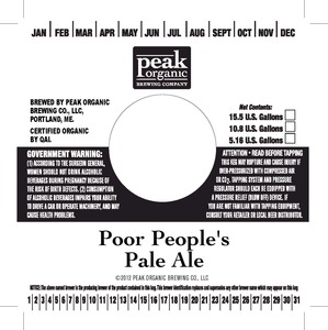 Peak Organic Poor Peoples Pale Ale