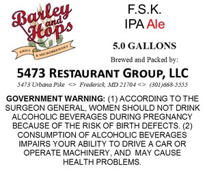 F S K Ipa Ale October 2014