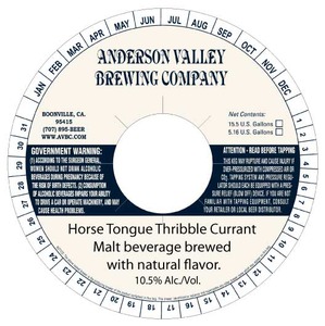 Anderson Valley Brewing Company Horse Tongue Thribble Currant October 2014