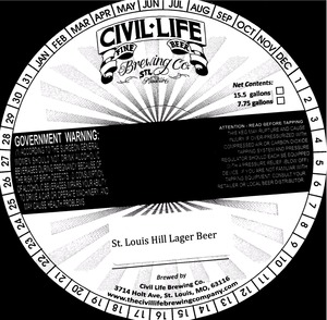 The Civil Life Brewing Company The St. Louis Hill Lager