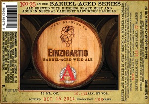 Avery Brewing Company Einziggartig Barrel-aged Wild Ale October 2014