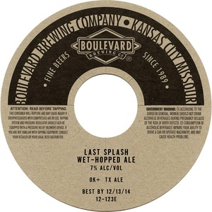 Boulevard Brewing Company Last Splash Wet-hopped Ale