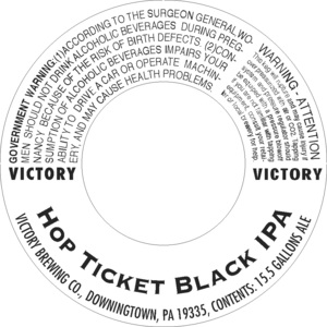 Victory Hop Ticket Black IPA October 2014