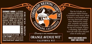 Coronado Brewing Company Orange Avenue Wit October 2014