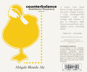 Counterbalance Brewing Company Abigale Blonde Ale