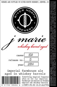 River North Brewery J Marie Whiskey Barrel Aged October 2014