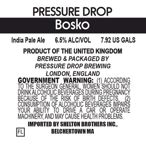 Pressure Drop Bosko October 2014