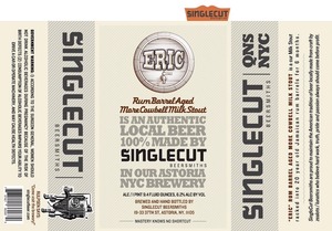 Eric Rum Barrel Aged More Cowbell Milk Stout November 2014