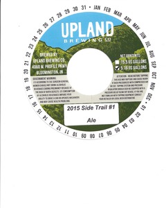 Upland Brewing Company 2015 Side Trail #1 October 2014