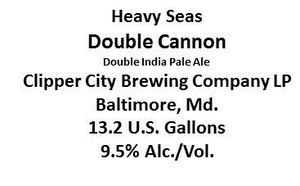 Heavy Seas Double Cannon October 2014