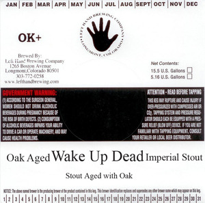 Left Hand Brewing Company Oak Aged Wake Up Dead Imperial Stout