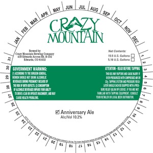 Crazy Mountain Anniversary Ale October 2014