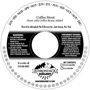 Adirondack Brewery Coffee Stout October 2014