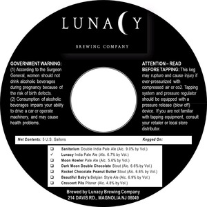 Lunacy India Pale Ale November 2014