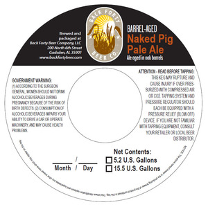 Back Forty Beer Company Barrel-aged Naked Pig October 2014