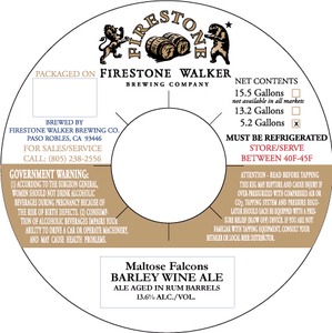 Firestone Walker Brewing Co. Maltose Falcons Barley Wine Ale